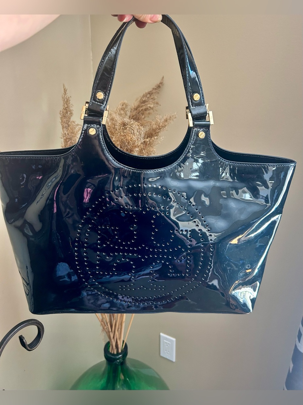 Tory Burch Blue Patent Tote